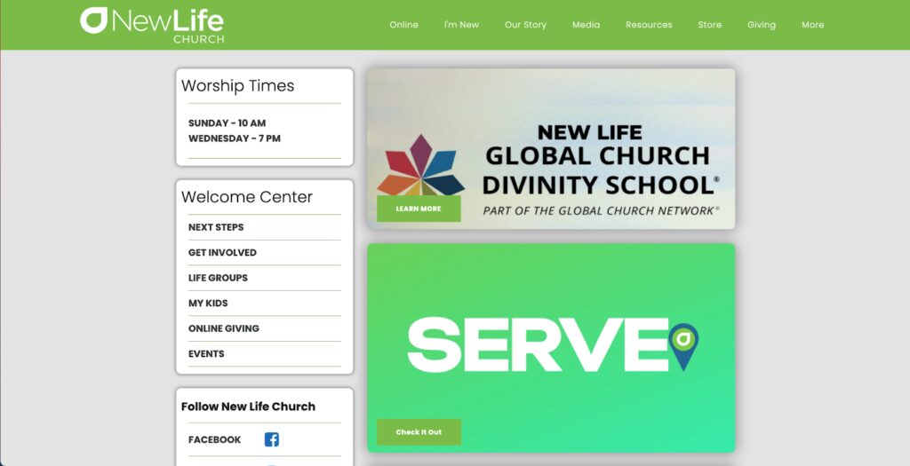 Epic church website design examples by Ministry Designs, created with their church website builder, Omega.