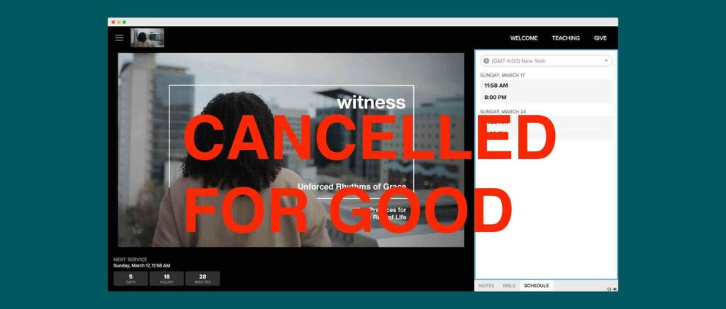 Bridgetown Church cancels live streaming