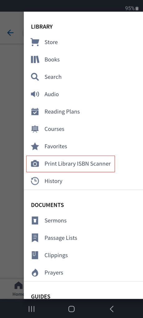 Add a physical book to your logo library from the mobile scanner