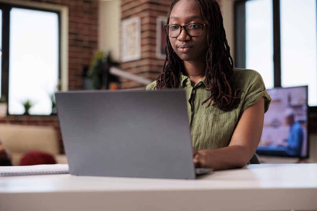 5 Prompting Secrets To Get Stunning AI Images For Church Graphics 2 portrait of confident freelancer looking at laptop 2025 02 19 21 49 37 utc